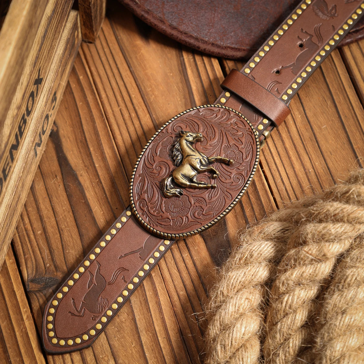 Hand Engraved Belt & Buckle