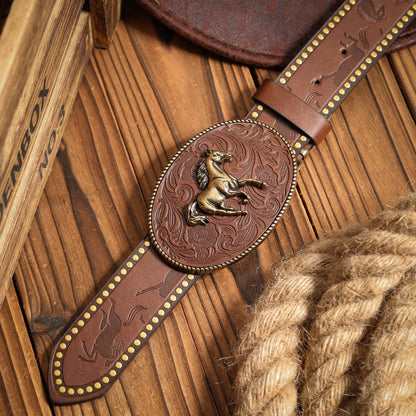 Hand Engraved Belt & Buckle