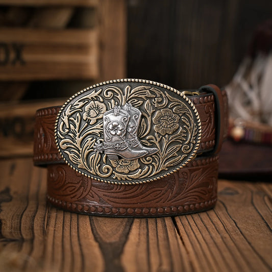 Hand Engraved Belt & Buckle