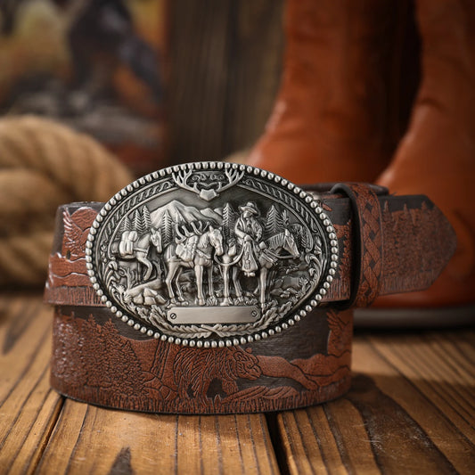 Hand Engraved Belt & Buckle