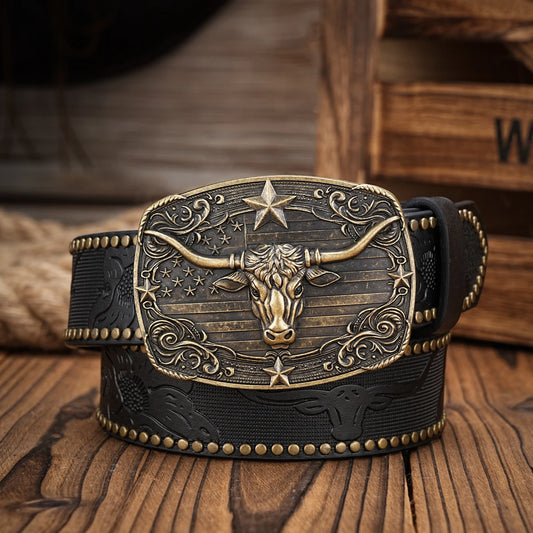 Hand Engraved Belt & Buckle