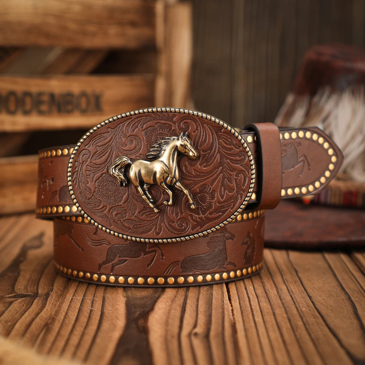 Hand Engraved Belt & Buckle